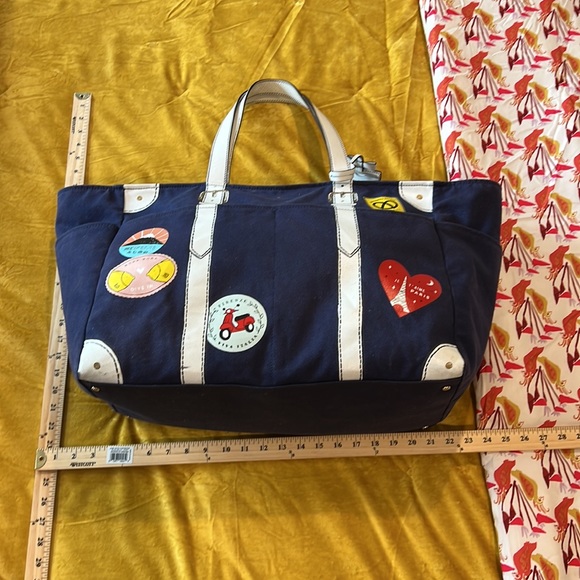Kate Spade New York Extra Large Canvas & Leather Travel/ Diaper/Weekend Bag VGUC - Picture 10 of 14